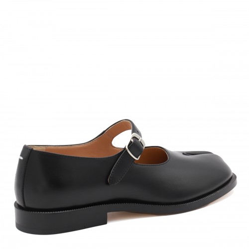 BLACK LEATHER FLATS