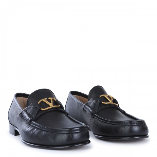 BLACK LEATHER LOAFERS