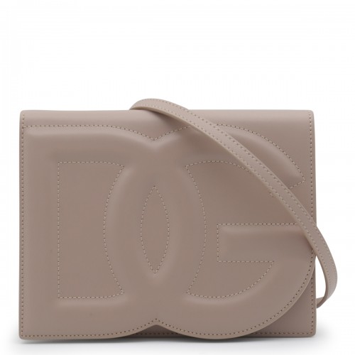 BEIGE LEATHER CROSSBODY BAG