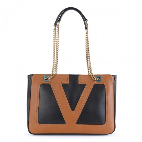 BLACK AND BROWN SHOULDER BAG