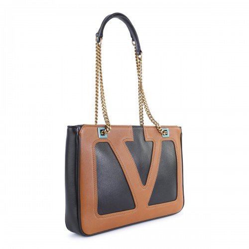 BLACK AND BROWN SHOULDER BAG