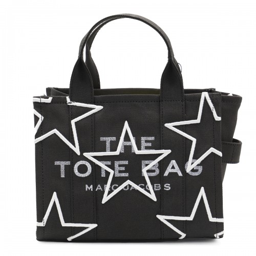 BLACK COTTON MEDIUM TOTE