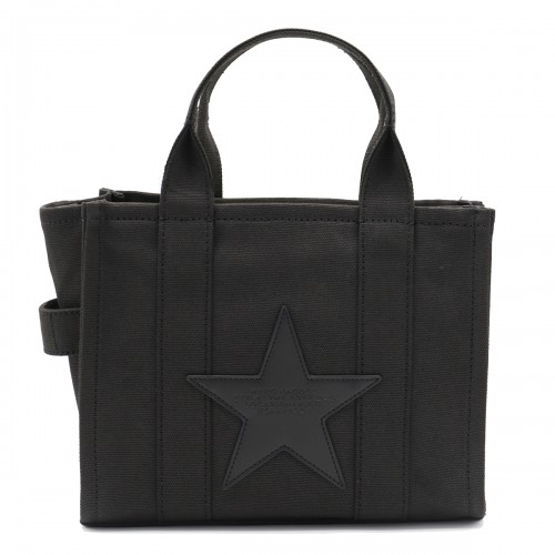 BLACK COTTON MEDIUM TOTE