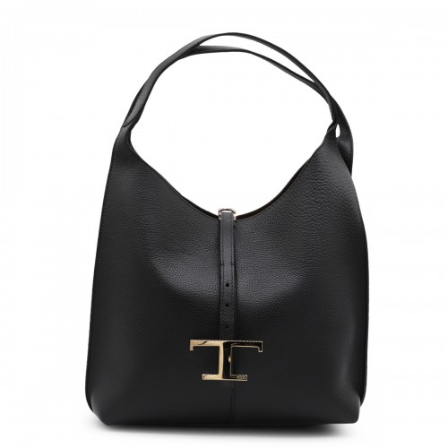 BLACK LEATHER SHOULDER BAG