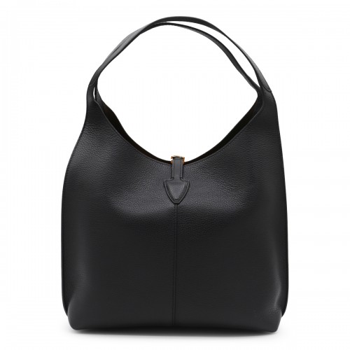 BLACK LEATHER SHOULDER BAG