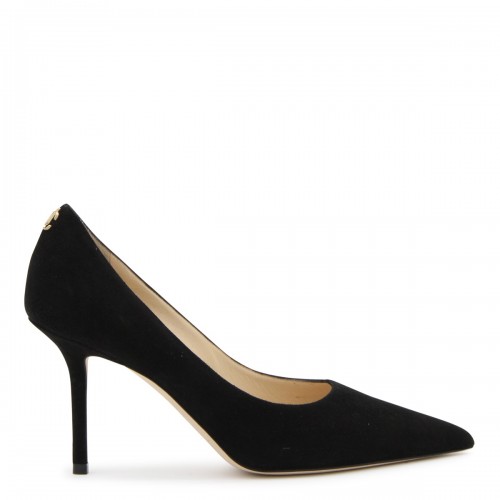 BLACK LEATHER LOVE 85 PUMPS