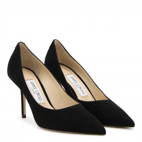 BLACK LEATHER LOVE 85 PUMPS