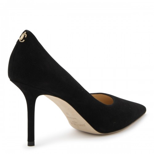 BLACK LEATHER LOVE 85 PUMPS