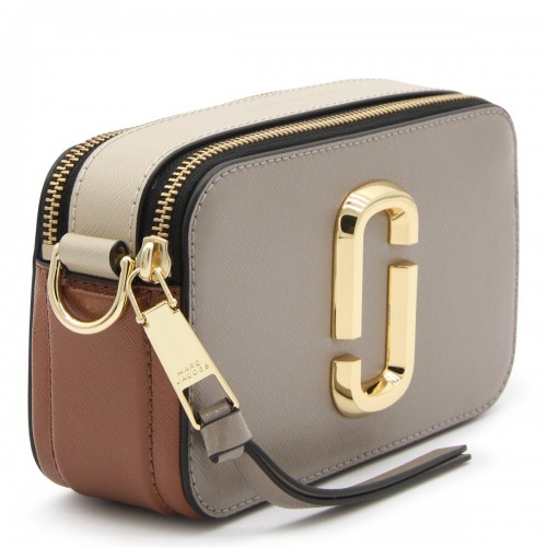 CEMENT AND MULTICOLOR LEATHER THE SNAPSHOT CROSSBODY BAG