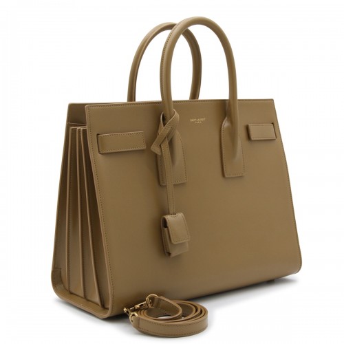 LIGHT BROWN LEATHER SAC DE JOUR SMALL TOP HANDLE BAG