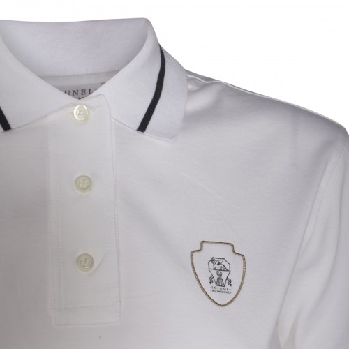 WHITE COTTON POLO SHIRT