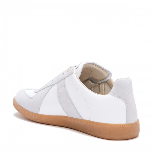 OFF WHITE LEATHER AND GREY REPLICA SNEAKERS