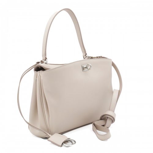 BEIGE RODEO S LEATHER TOP HANDLE BAG