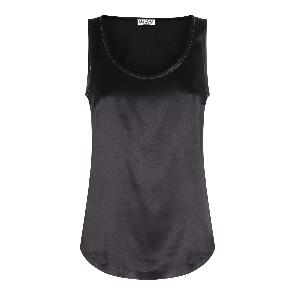 BLACK SILK BLEND TANK TOP