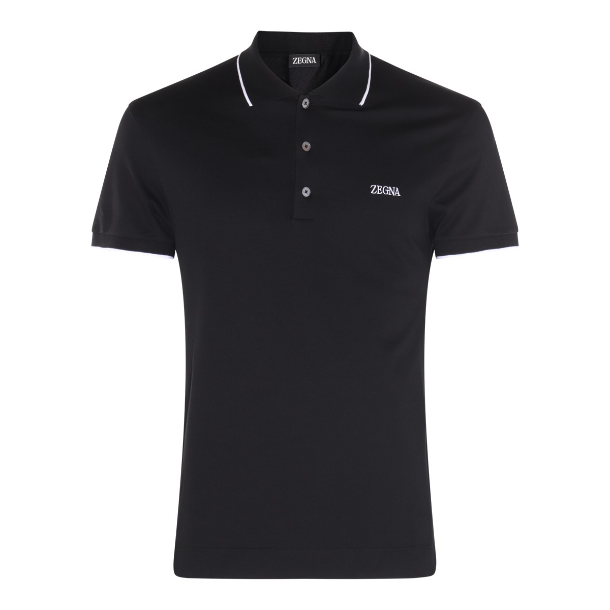 BLACK COTTON POLO SHIRT