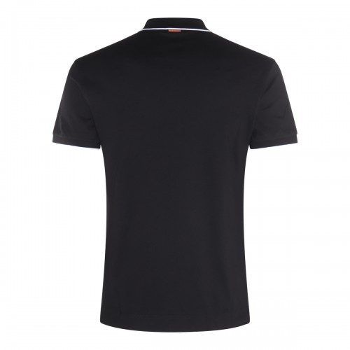 BLACK COTTON POLO SHIRT