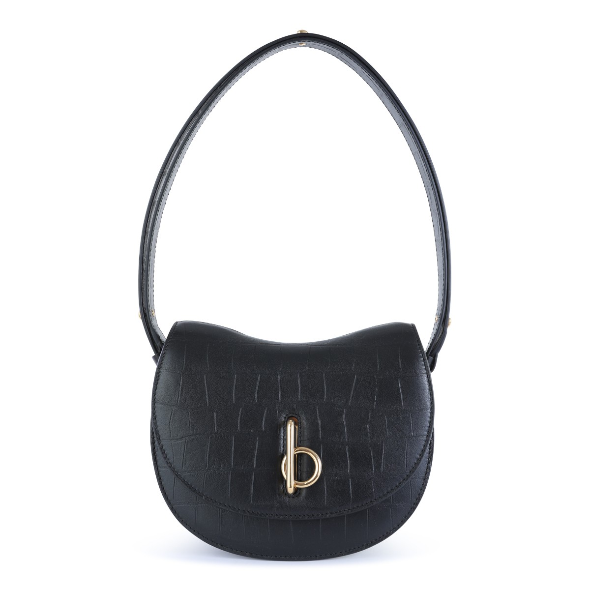 BLACK LEATHER SHOULDER BAG