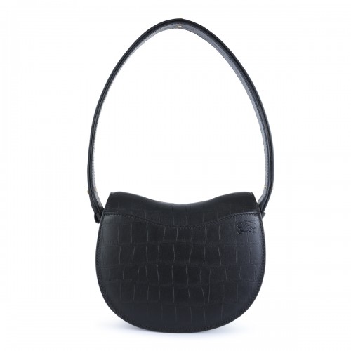 BLACK LEATHER SHOULDER BAG