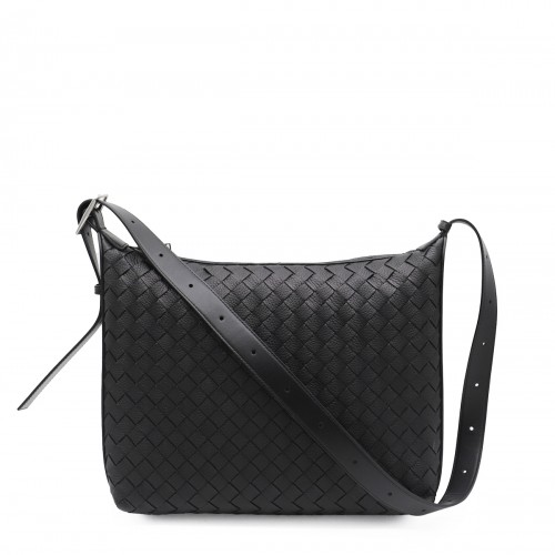 BLACK LEATHER CROSSBODY BAG