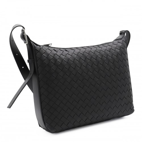 BLACK LEATHER CROSSBODY BAG