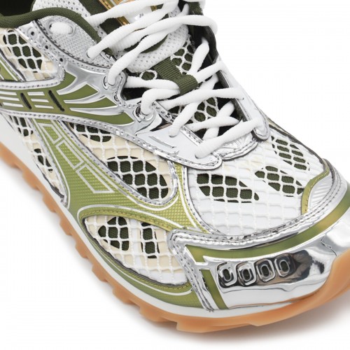 WHITE AND GREEN ORBIT SNEAKERS