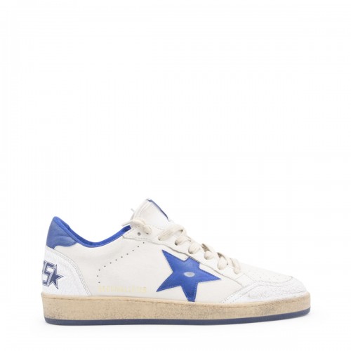 WHITE AND BLUE LEATHER BALLSTAR SNEAKERS