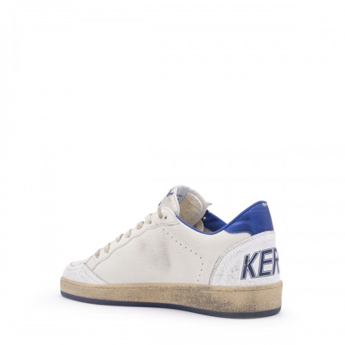 WHITE AND BLUE LEATHER BALLSTAR SNEAKERS