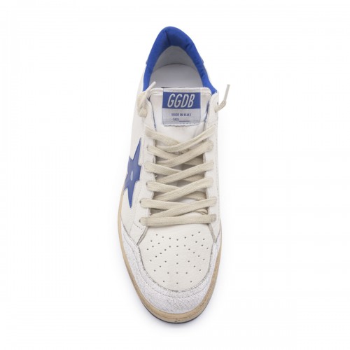 WHITE AND BLUE LEATHER BALLSTAR SNEAKERS