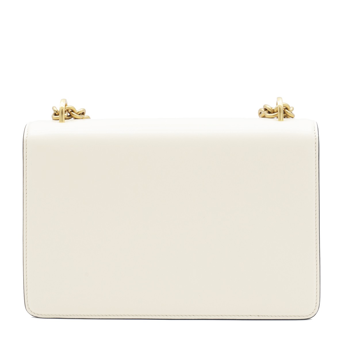 WHITE LEATHER VAIN SHOULDER BAG