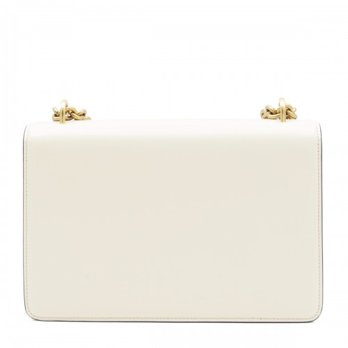 WHITE LEATHER VAIN SHOULDER BAG