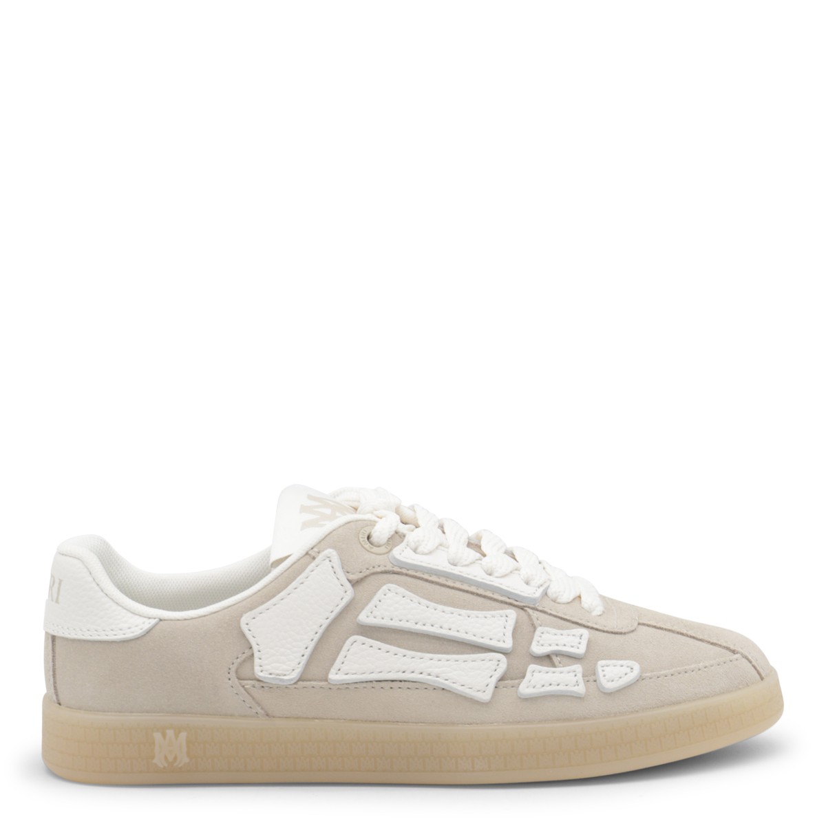 SAND SUEDE AND WHITE LEATHER PACIFI BONES SNEAKERS