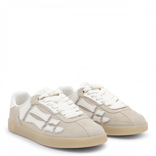 SAND SUEDE AND WHITE LEATHER PACIFI BONES SNEAKERS