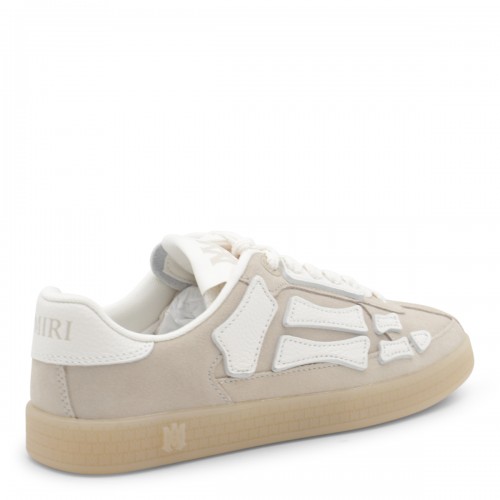 SAND SUEDE AND WHITE LEATHER PACIFI BONES SNEAKERS