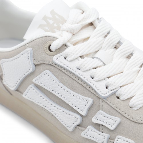 SAND SUEDE AND WHITE LEATHER PACIFI BONES SNEAKERS