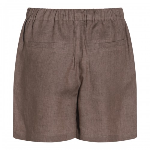 BROWN LINEN SHORTS