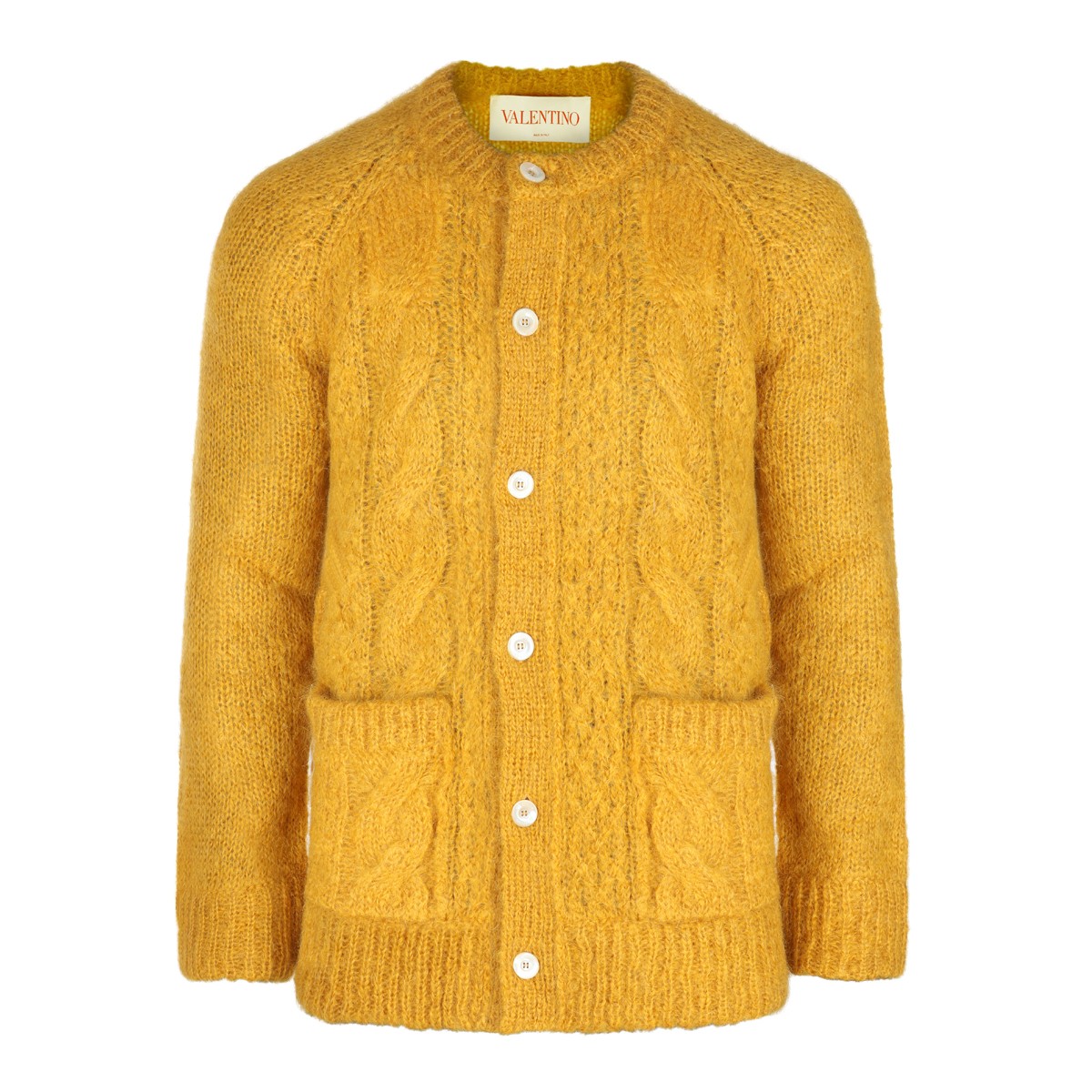 YELLOW WOOL BLEND KNITWEAR