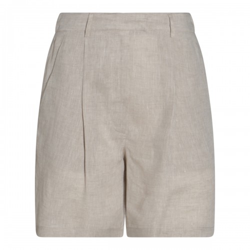 BEIGE LINEN SHORTS