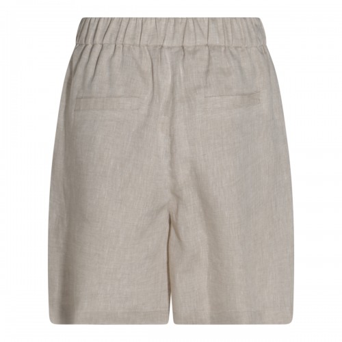 BEIGE LINEN SHORTS