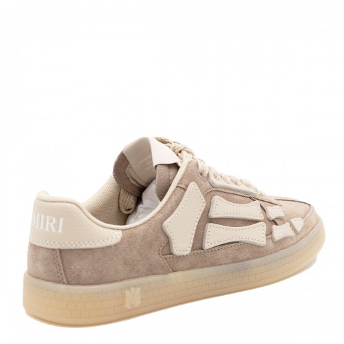 BROWN SUEDE AND WHITE LEATHER SNEAKERS