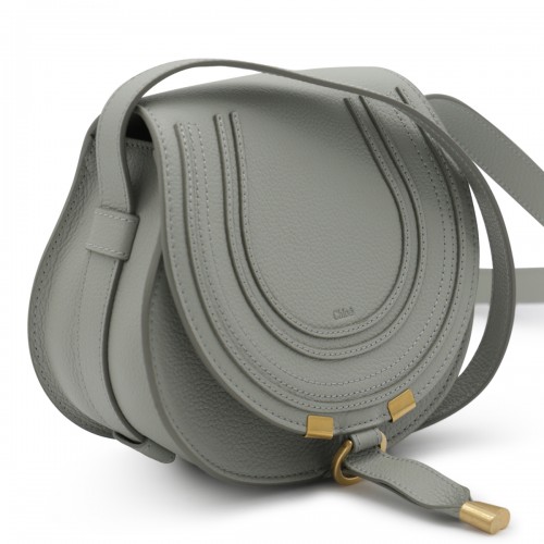 GREEN GREY LEATHER MARCIE SMALL SHOULDER BAG