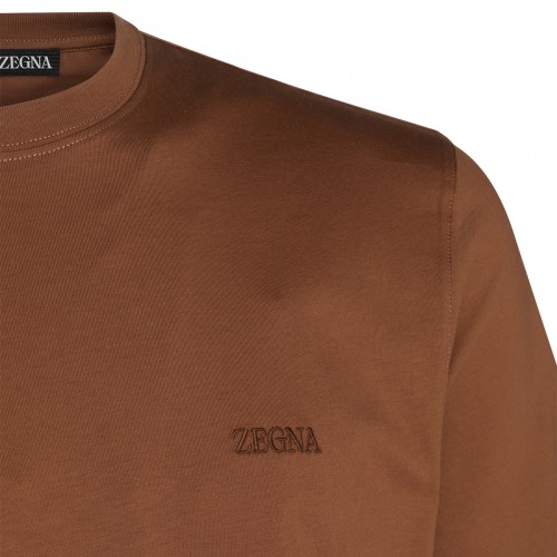 BROWN COTTON T-SHIRT