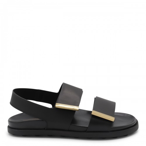 BLACK LEATHER SANDALS