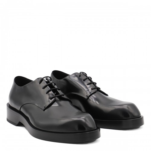 BLACK LEATHER LACE UP SHOES