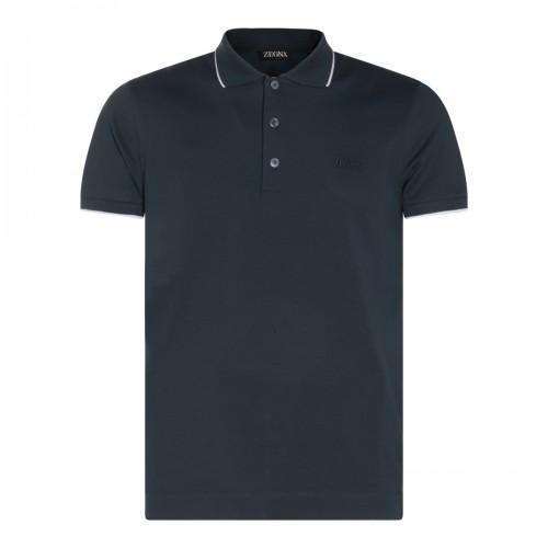 BLUE COTTON POLO SHIRT