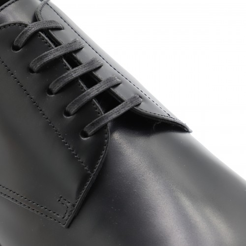 BLACK LEATHER ARMY LACE UP SHOES