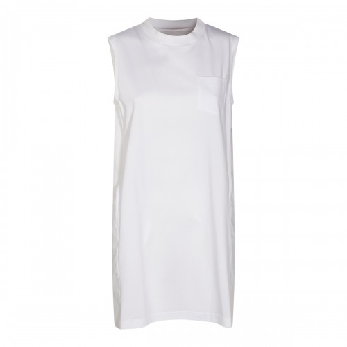 WHITE COTTON MINI DRESS