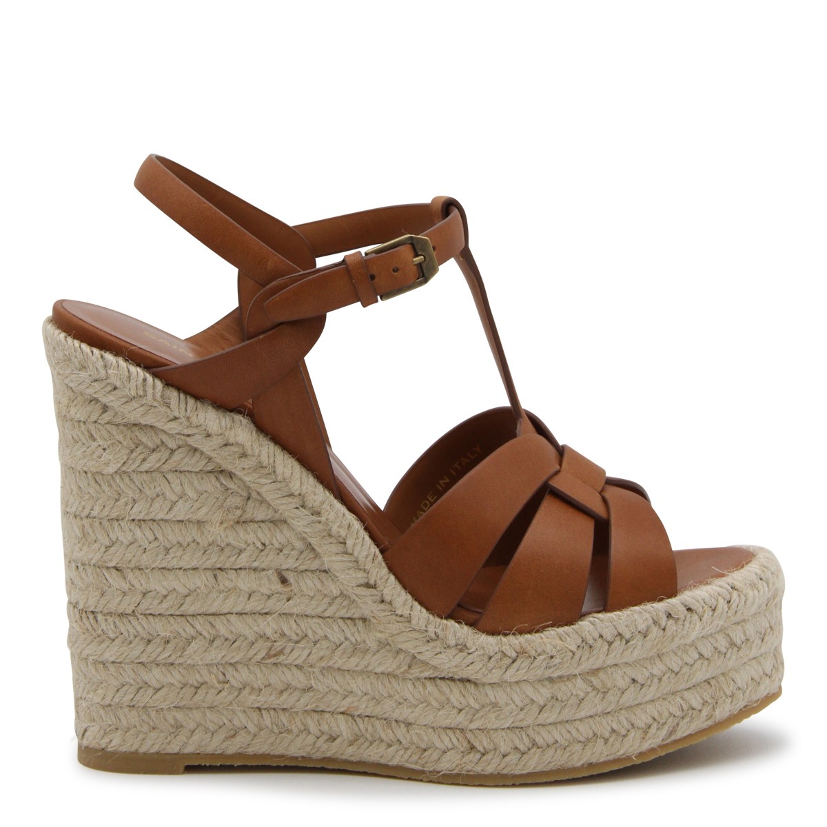 BROWN LEATHER TRIBUTE ESPADRILLAS