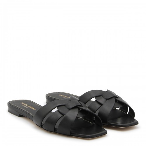 BLACK LEATHER SANDALS