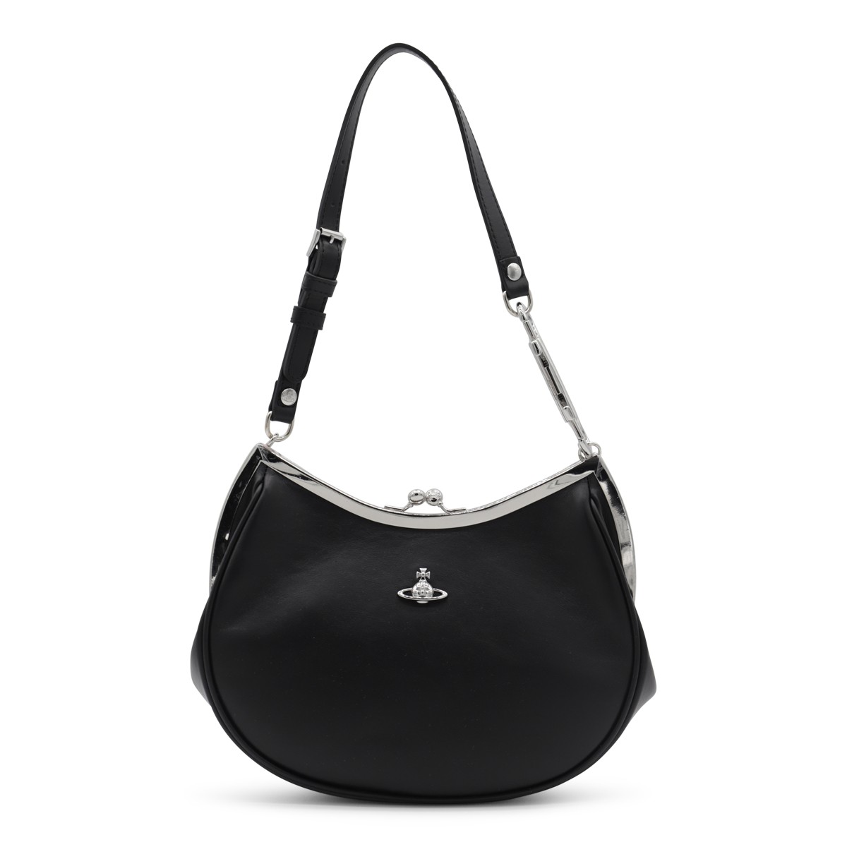 BLACK LEATHER SHOULDER BAG