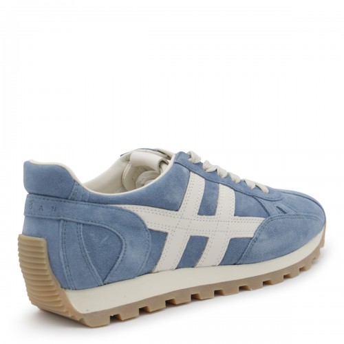 BLUE AND WHITE SUEDE SNEAKERS